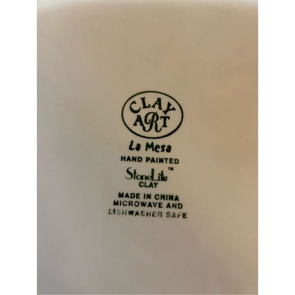 Clay Art Caliente Hand Painted StoneLite Serving Dishes Square Set Of 2 11” (847 - Picture 12 of 14